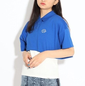 新品 PINK-latte【セットアイテム/ニコラ掲載商品】ショートポロTシャツ+キャミセット ブルー(092) 16(160cm) 定価3850円