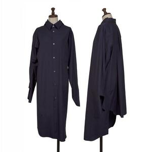 コムデギャルソンCOMME des GARCONS コットンドッキングデザインロングシャツ 紺M