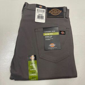 W36 未使用 グレー DICKIES ディッキーズ 5 POCKET DENIM スリムスキニージーンズ WP810 USA 直輸入 1