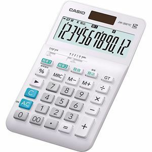 【新品】カシオ計算機 CASIO W税率電卓 ジャストタイプ12桁 JW-200TC-N