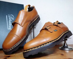 【試し履きのみ/未使用】2013年 FRANCE製 Paraboot/パラブーツ ウィリアム ダブルモンクストラップ UK101/2 29cm相応 ブラウン 茶