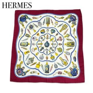 HERMES エルメス カレ90 シルク100% 大判 スカーフ ストール ショール レッド