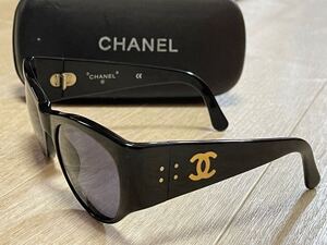 1000円～正規品 美品 CHANEL シャネル ココマーク ブラック サングラス ケース付き ヴィンテージ 