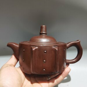 ◆古寳堂◆近現代 紫砂壺 周盤壺 顧景舟 紫泥 茶具 茶道品 極細工 古置物 古擺件 中国古美術 時代物 古董品