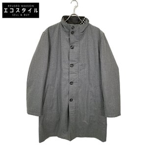 Aquascutum アクアスキュータム 2208452054 グレー ダウンライナースタンドカラーコート グレー 40 コート ウール メンズ 中古