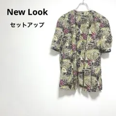 New Look ニュールック レトロ 総柄 ロールアップスリーブ 日本製