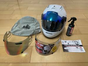 【美品 OH済み品】Arai RX-7 RR5 サイズXL プロシェードシステム （ロングサンバイザー ミラー スモーク ブルー） アライ ヘルメット RV R5