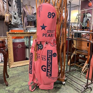 美品 PEARLY GATES Coloring Logo Caddy Bag 男女共用 パーリーゲイツ キャディバッグ 2023モデル9inch 46インチ対応 ヘッドカバー付