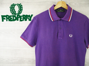 FREDPERRY●フレッドペリー イタリア製＜コットン ロゴ刺繍 ポロシャツ＞●H3061c