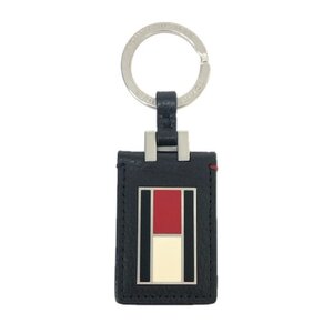 【美品】トミーヒルフィガー Tommy Hilfiger フラッグロゴキーフォグ チャーム キーホルダー キーリング ネイビー