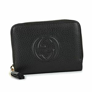 GUCCI グッチ 598209 A7M0G-1000インターロッキング GG ラウンドファスナー財布 コインケース カードケース フリンジ付