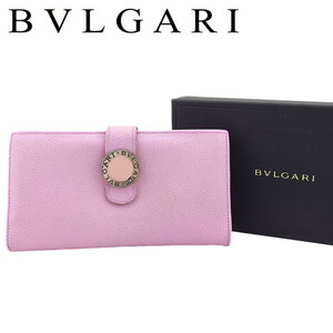 ブルガリ 長財布 ファスナー付き 財布 レディース サークルロゴプレート 22162 コローレ BVLGARI 中古