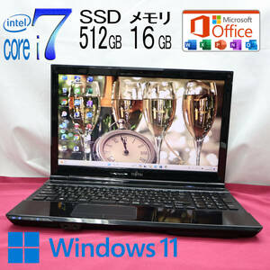 ★超美品 最上級4コアi7！新品SSD512GB メモリ16GB★A45K Core i7-2630QM Webカメラ Win11 MS Office2019 Home&Business ノートPC★P71051