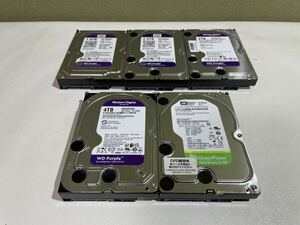 WestrenDigital ★WD40PURZ 4TB. ★WD20EURX 2TB ★WD20PURZ. 2TB ★WD20PURZ.2TB★ WD10PURX.1TB ★HDD SATA 5個セット★動作確認済み★