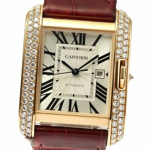 カルティエ CARTIER WT100016 タンクアングレーズ K18PG サイドダイヤ 自動巻き ボーイズ _792387