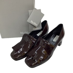 ♪♪ MAX MARA マックスマーラー レディース パンプス エナメル SIZE 36 焦げ茶 やや傷や汚れあり