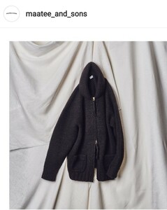 即完売 MAATEE&SONS 手編み JIP Jacket size 2《マーティーアンドサンズ》カウチン ジップ ジャケット