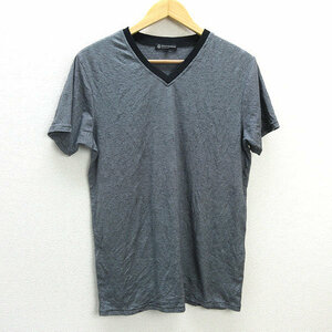 z■ユナイテッドアローズ/UNITED ARROWS B＆Y VネックボーダーTシャツ【M】黒系/men