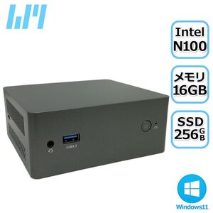 【新品】ミニPC【Intel最新12世代 N100】メモリ16GB / 256GB SSD M.2 ミニパソコン Windows11 Wi-Fi Bluetooth 小型 軽量406g【H24070812】