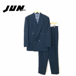 1K2763-T◆JUN MEN ジュン メン スーツ セットアップ テーラードジャケット ダブル スラックス◆sizeM ブラック メンズ ウール