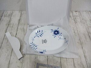 1円　yo5 　未使用保管品　ロイヤルコペンハーゲン LOYAL COPENHAGEN ブルーフルーテッド メガ オーバルディッシュ 【星見】