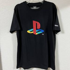 SONY ソニー PlayStation プレイステーション ロゴTシャツ サイズはL プレステロゴ 黒色 PSロゴTシャツ ゲームT (タグ付き新品未使用品)