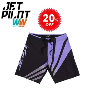 ジェットパイロット JETPILOT セール 20%オフ 送料無料 サイドスワイプ メンズ ボードショーツ ブラック/パープル 38 S21905 海パン