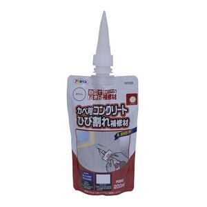 （まとめ買い）アサヒペン カベ用コンクリート ひび割れ補修材 200ML ホワイト W009 〔×5〕