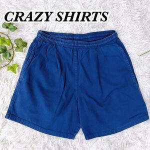 送料無料　90s USA製　ヴィンテージ　クレイジーシャツ　CRAZY SHIRTS ショートパンツ　ネイビー　紺色　メンズ　S