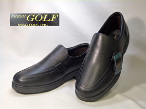 【新品】☆madras☆◇フレッシュ ゴルフ FRESH GOLF スリップオン・カジュアルシューズ◇FG715黒24.0cmEEEE◆\16500を