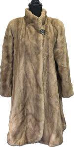 【要確認】☆本物/正規品☆EMBA エンバ ミンク MINK リアルファー ファーコート 着丈98cm ブラウン 高級 毛皮 レディース