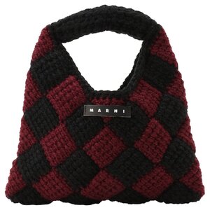 マルニ ハンドバッグ キッズ MARNI M00995 M00RP 0MC07 マルニキッズ 【大人もOK】ダイアモンドクロシェ かぎ針編み ブラック/ワイン