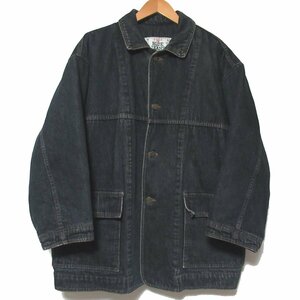 良品 ヴィンテージ CALVIN KLEN SPORT カルバンクライン BLUE JEANS キルティング裏地 中綿 オーバーサイズ デニムジャケット M 濃紺 C0601