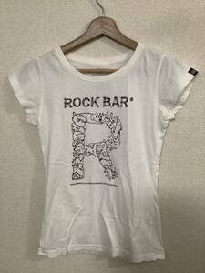 ROCK BAR ロックバー　プリント　半袖Tシャツ　セレクト　ホワイト　レディース　古着　M