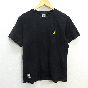 z■チャムス/CHUMS バナナプリントTシャツ/CH01-1682【M】黒/men