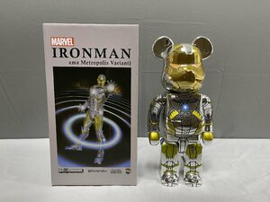 BE@RBRICK ベアブリック MEDICOM TOY IRON MAN MARK VII DAMAGE メディコムトイ アイアンマン マーベル MARVEL 400% シルバー 中古 TN 1