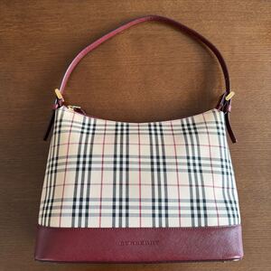 【美品】BURBERRY ノバチェック ワンショルダーバッグ ベージュ レザー