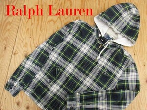 ★ラルフローレン RalphLauren★メンズ チェック総柄 フーディコットンジップジャケット★R61117030A