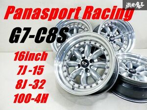 【 深リム 程度良好 】Pana sport Racing パナスポーツ G7-C8S 16インチ 7J -15 8J -32 PCD 100 4H ロードスター にて使用 など 棚39D