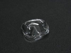 1円 ■美品■ Baccarat バカラ クリスタルガラス リング 指輪 アクセサリー 約13号 レディース クリア AZ4779