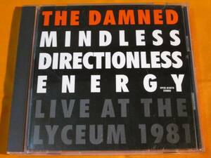 ♪♪♪ ザ・ダムド THE DAMNED 『 Mindless, Directionless Energy - Live At The Lyceum 1981 』 国内盤 ♪♪♪