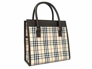 ■新品■未使用■BURBERRY バーバリー ノバチェック キャンバス×レザー ハンドバッグ トートバッグ ベージュ系×ブラウン系 FD2654