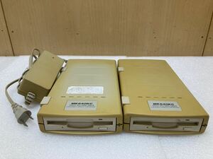 HY4330 Mitsubishi 三菱 640MB SCSI接続 MOドライブ MK640KC 2点まとめ(アダプター一つのみ) 通電OK 現状品　0925