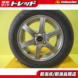 ヴィッツ アクア 中古 アルミ 新品 夏タイヤ 4本セット 社外アルミ 14インチ ヨコハマ エコス ES31 165/70R14 ポルテ スペイド 長岡