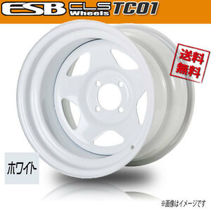 ホイール新品 2本セット ESB CLS TC-01 ホワイト 深リム鉄チン 15インチ 4H100 7J+35 73.1 送料無料