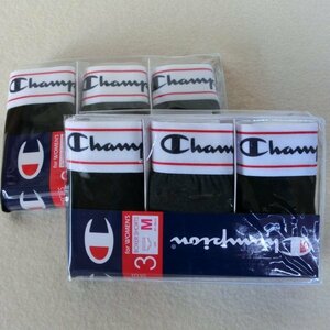 Champion ６枚【M】ボクサーショーツ　0148 CW6EU701D　　Hanes ヘインズ　ストレッチ素材　お買得　２パッケージ　黒　グレー