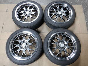 BBS　RG-R　鍛造　RG803　17インチ　7.5J　+45　PCD100　5穴　215/45R17　23年製バリ山タイヤ付　中古　86　BRZ等　　