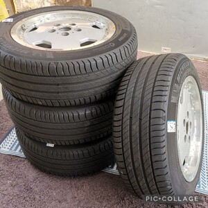 旧車 当時物 深リム weds FARMAS ウェッズ ファーマス 16インチ7JJ PCD 114.3 OFF45 5H タイヤ付き4本セットMICHELIN PRIMACY 4　215/55R16