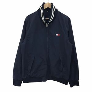 D562-68 TOMMY HILFIGER トミーヒルフィガー 長袖 リバーシブル ジップアップ ナイロン ジャケット 上着 羽織り トップス 紺 メンズ L