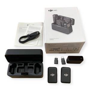 DJI Mic　(トランスミッター×2 + レシーバー×1 + 充電ケース) 　ワイヤレス ラベリアマイク 1円～　動作品